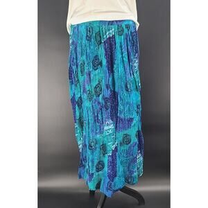 Phool Vintage women's maxi crinkle skirt blue Size Medium Hippie boho Fairy